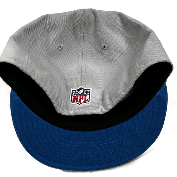 New Era Detroit Lions 59Fifty Fitted Hat Sz 7 Gray Blue Cap NFL Football Men - Picture 12 of 13